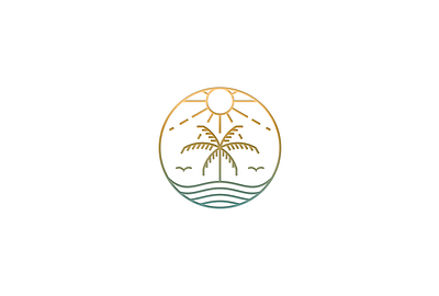 Palm Tree Logo FOR SALE branding design exotic for sale graphic design illustration island logo natural sand vector