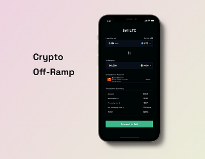 Off-Ramp app crypto defi design ui