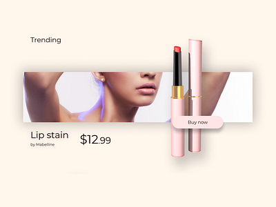 Make up display with nonstandard grid creative design display figma grid illustration landing lip gloss make up nonstandard nonstandard grid product shot ui uiux ux website