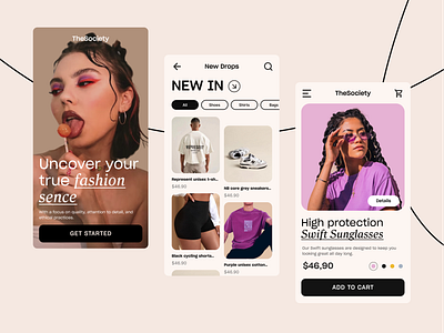 ⚡Modern e-commerce fashion app concept application clothing design e commerce ecommerce fashion mobile modern shop store style typography ui uiux ux