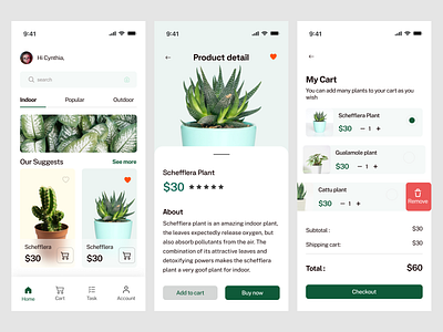 Plant App- Mobile design typography ui ux