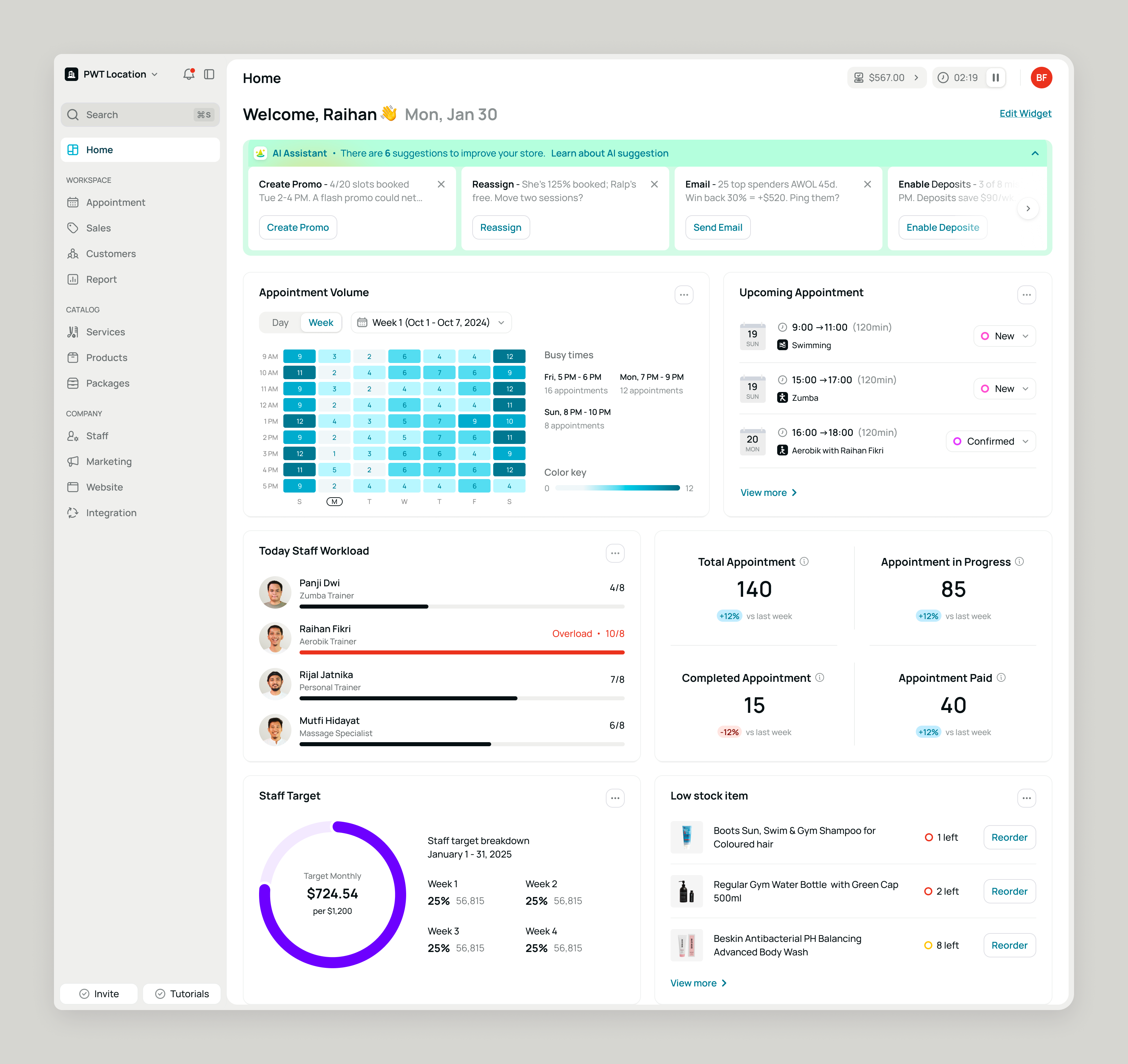 Schedulo - Business Services Dashboard (SaaS Booking Management) appointment booking app booking management customers management dashboard dashboard appointment employee homepage marketing product design saas saas design sales staff ui ux web builder web design wellness services