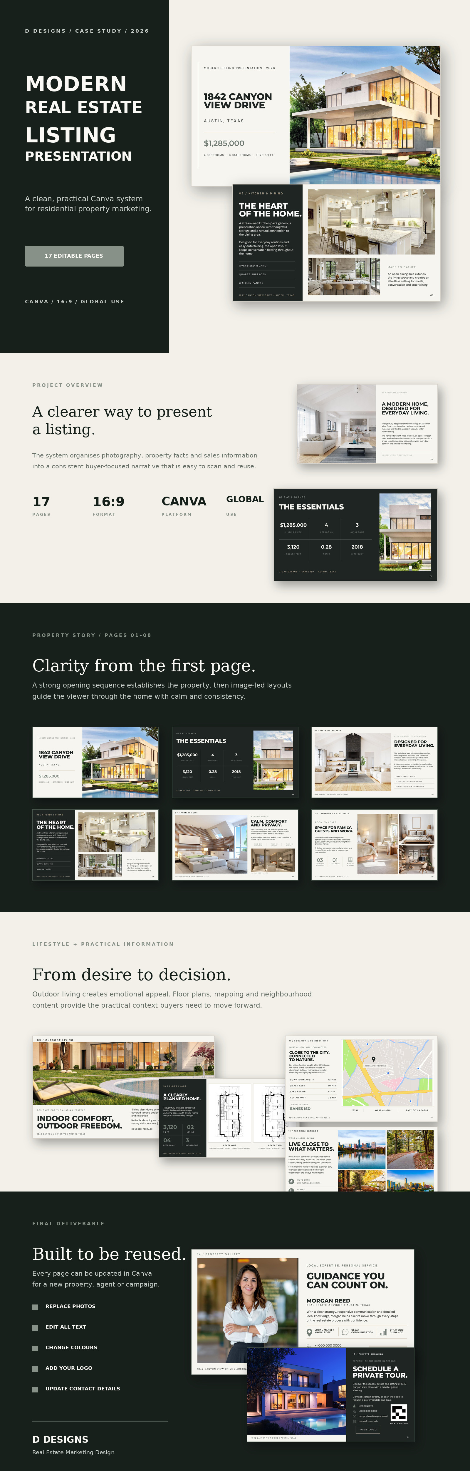 Modern Real Estate Listing Presentation branding brochure design canva design editorial design graphic design layout design luxury branding luxury real estate presentation design property listing property marketing real estate real estate branding real estate marketing