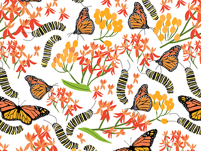 Asclepias Tuberosa animal asclepias tuberosa butterfly design fauna flora flora and fauna floriculture gardening graphic design horticulture illustration monarch caterpillar monarch larvae monarchs planting plants pollinator garden pollinator plant