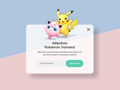 DailyUI 016 branding dailyui design graphic design jiggly puff nintendo pikachu pokemon ui uidesign ux