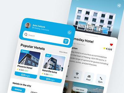 Ngasuh - App Booking Hotel booking booking hotel clean home page home screen light mode ui uiux user interface