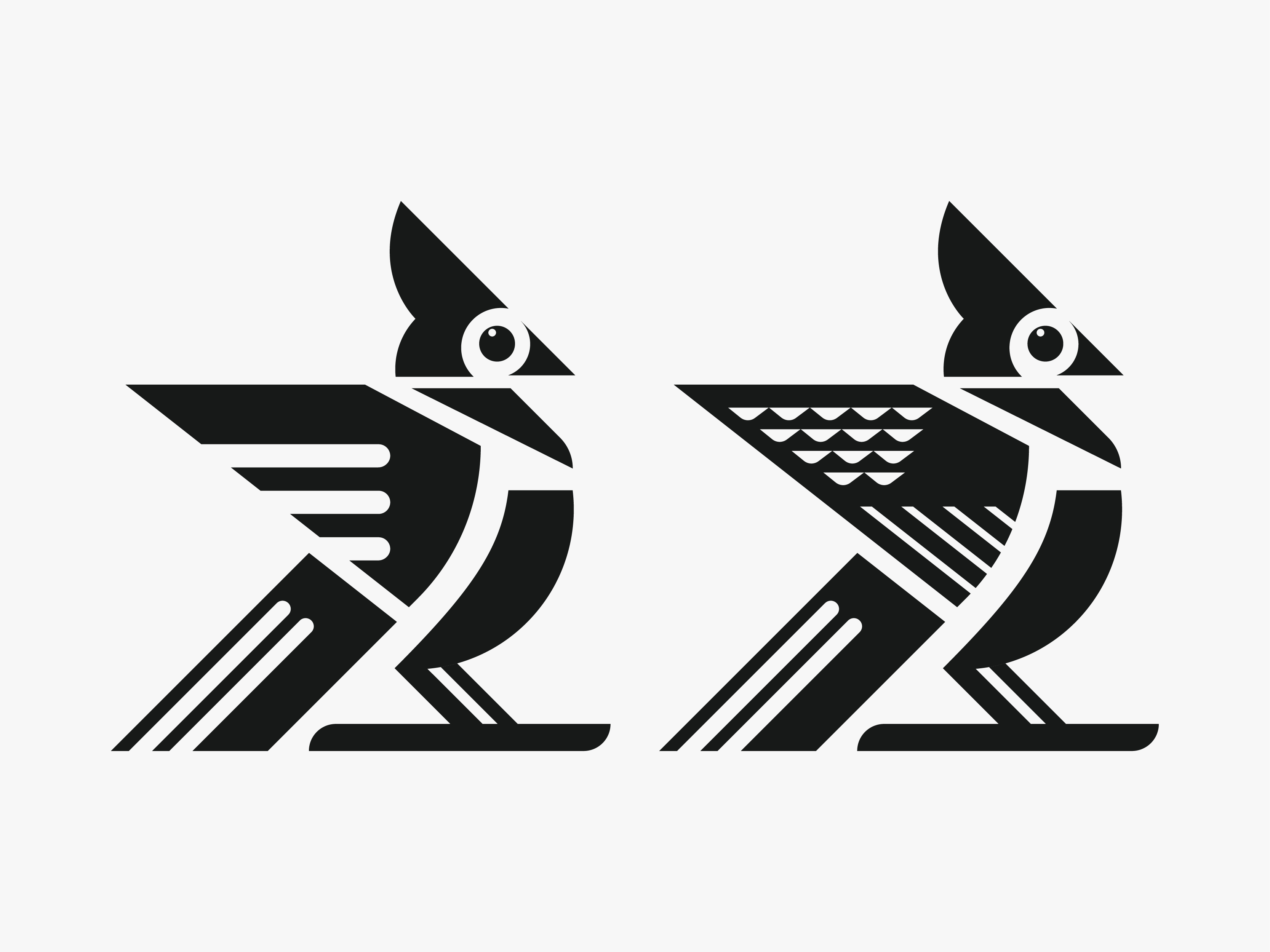 GEOMETRIC BIRD animal bird brand mark classic geometric icon identity logo minimal logo negative space silhouette symbol vector