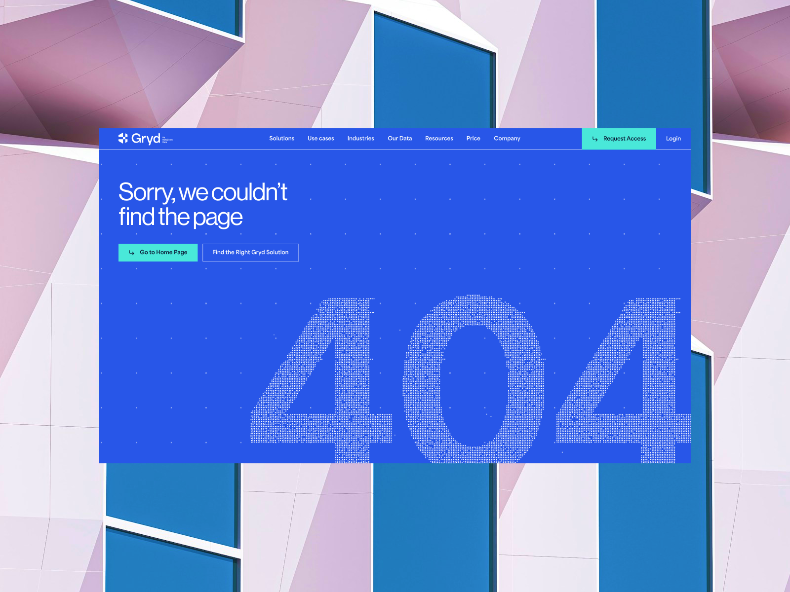 Gryd – 404 Page 404 b2b brand website enterprise saas services page web design