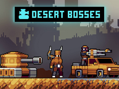 Desert Bosses Pixel Art Sprite Sheet Pack 2d art asset assets character characters cyberpunk desert game assets gamedev indie indie game pixelart pixelated robot sprite sprites spritesheet spritesheets