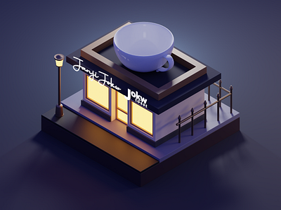 3D Illustration Concept Coffee Outlets 3d design graphic design