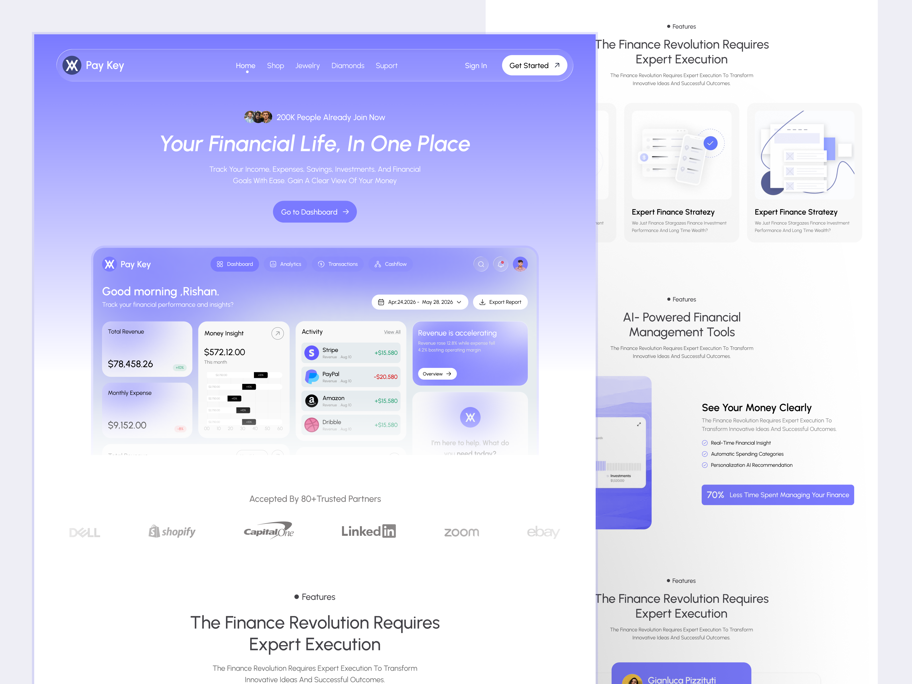Finance Landing page Design UI/UX finaicial website finance finance design finance landing page finance website fintech website landing page web design website