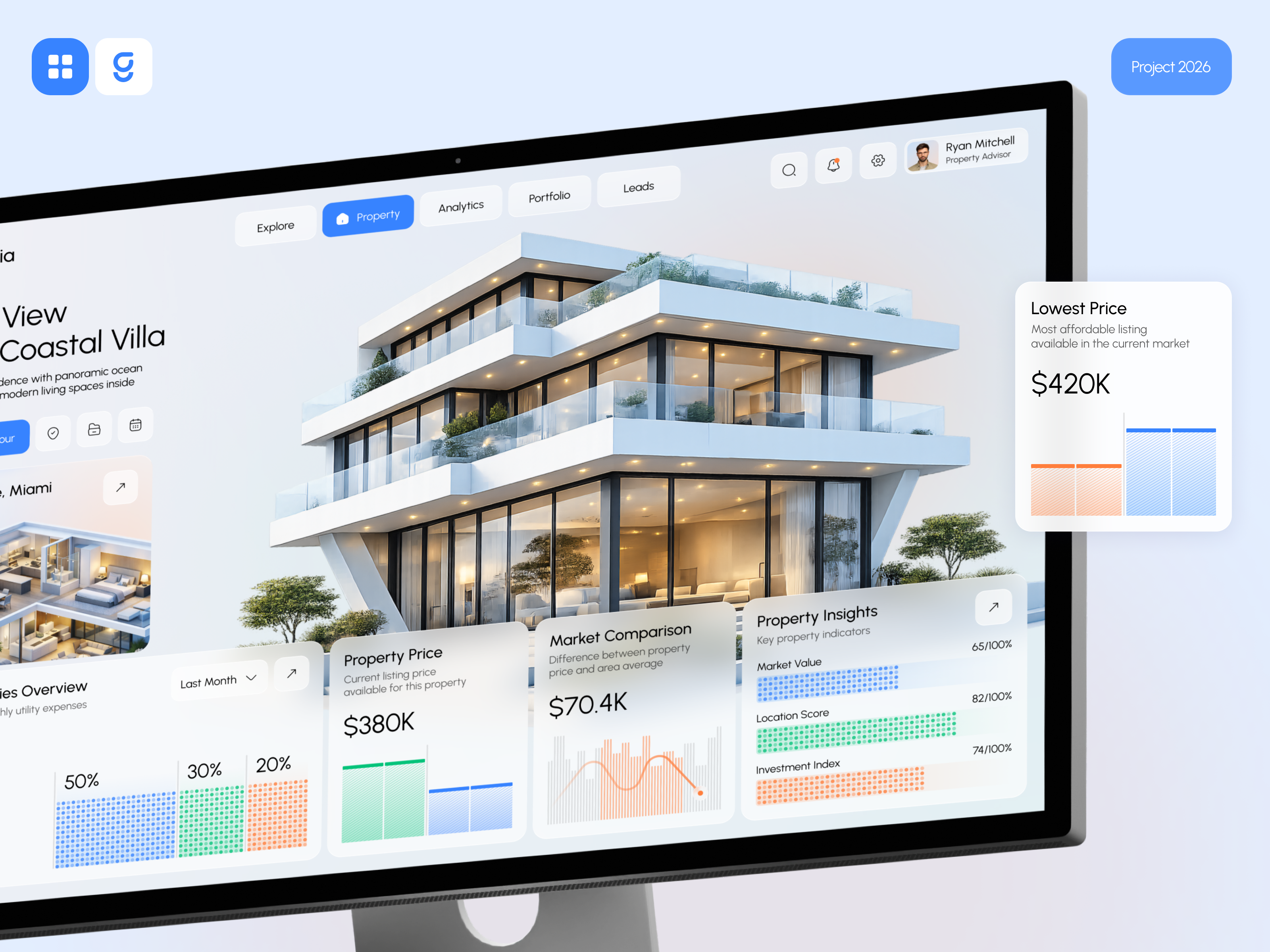Aurevia | Luxury Real Estate Analytics & Property Dashboard dashboard design product design property dashboard property search ui property ui design real estate app real estate dashboard real estate dashboard ui real estate marketplace real estate saas dashboard real estate ui saas dashboard