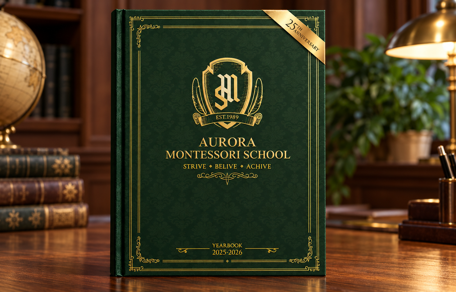 Aurora Montessori School | Yearbook Design book design branding cover design graphic design illustration