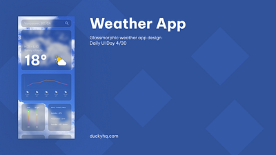Daily UI Day 4 - Weather glassmorphic mobile modern ui weather