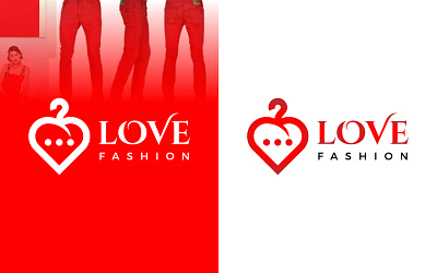 Abstract Red Love Fashion Logo Design apparel couture