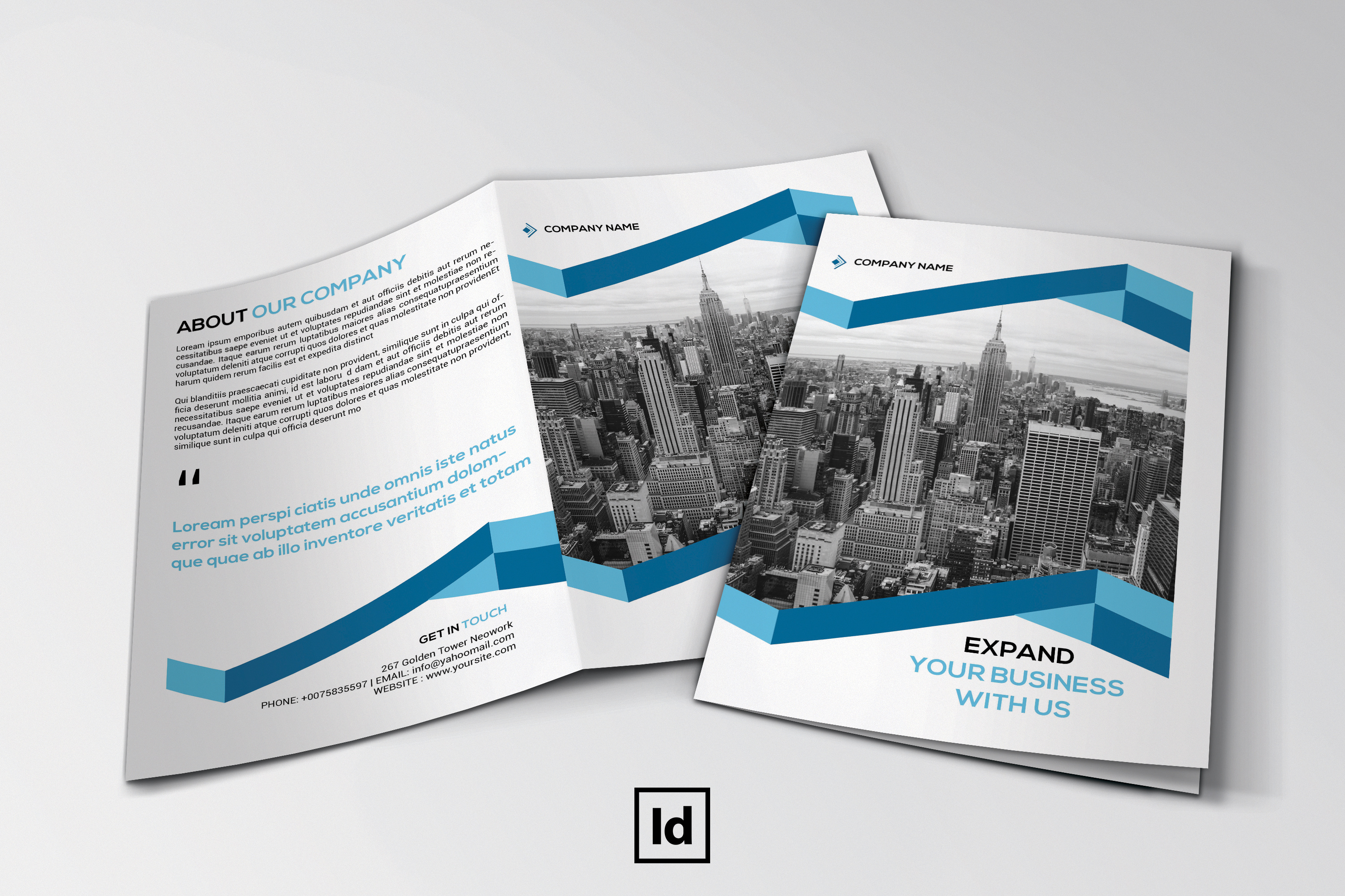 Business Brochure bi fold bifold brochure bifold design blue business brochure clean company brochure company business corporate brochure creative design template minimal minimalist modern modern template multipurpose template printable profile promotional us letter