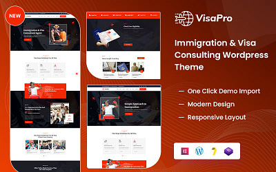 Visa & Immigration Service WordPress Theme 3d animation branding design graphic design illustration logo motion graphics ui vector