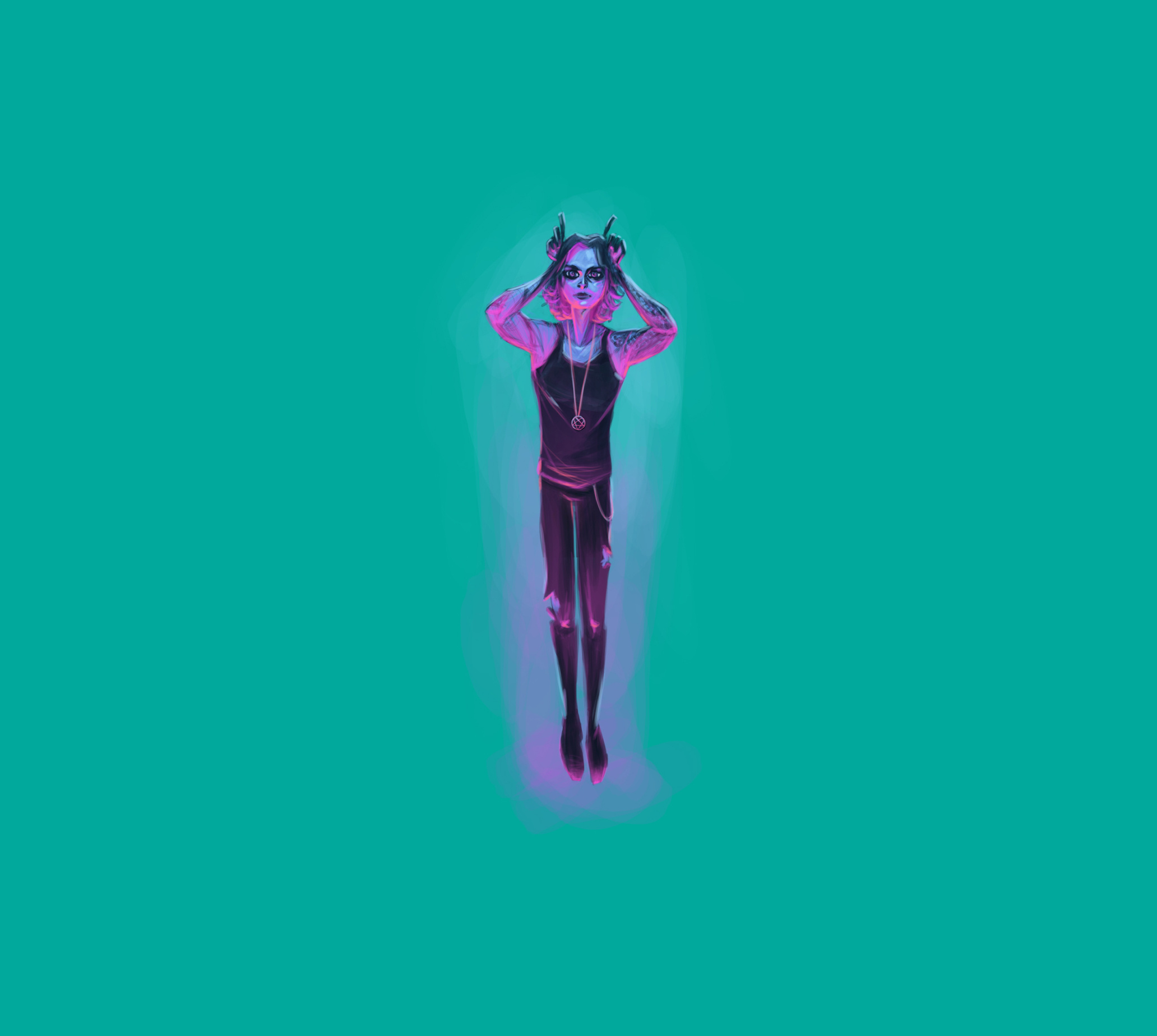 Ville Valo 💜 HIM art cartoon cg character design digital draw finnish boy goth gothic him illustration man paint turquoise ville valo