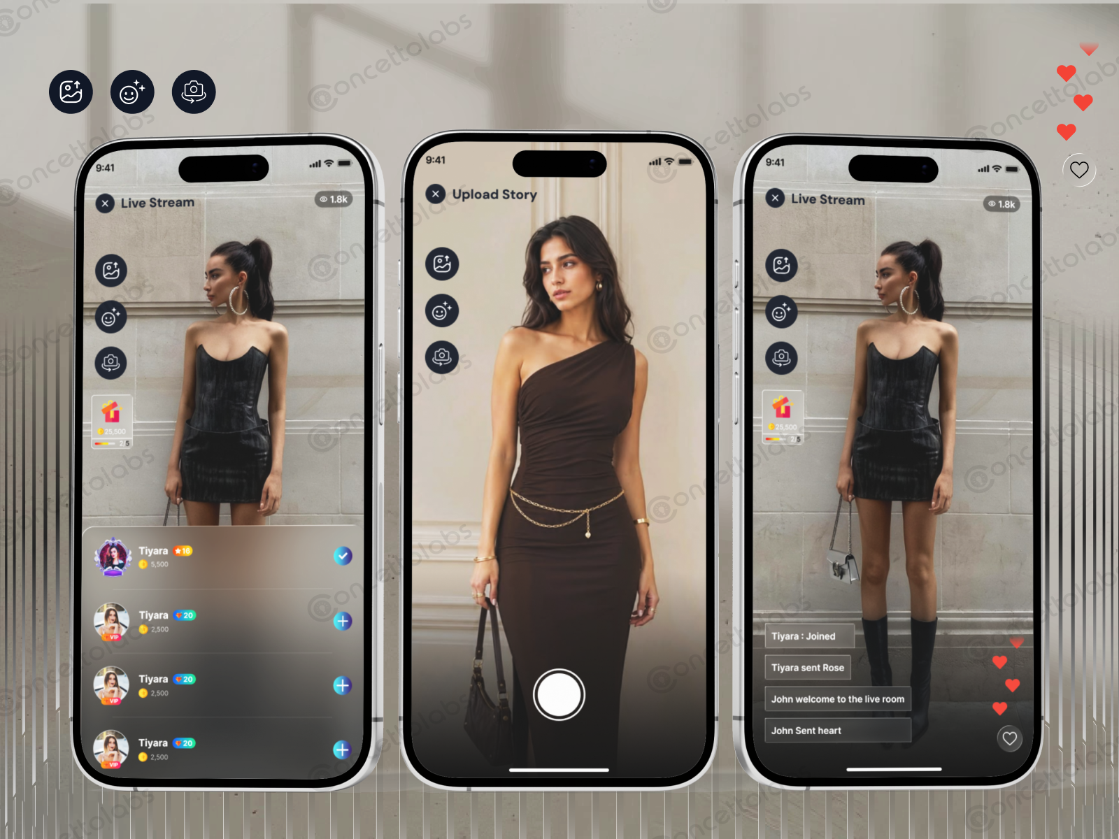 Live Streaming App UI Design branding content discovery content platform entertainment app graphic design live stream live streaming mobile design mobile ui product design streaming app streaming application ui ui and ux design ui design video app video platform video streaming