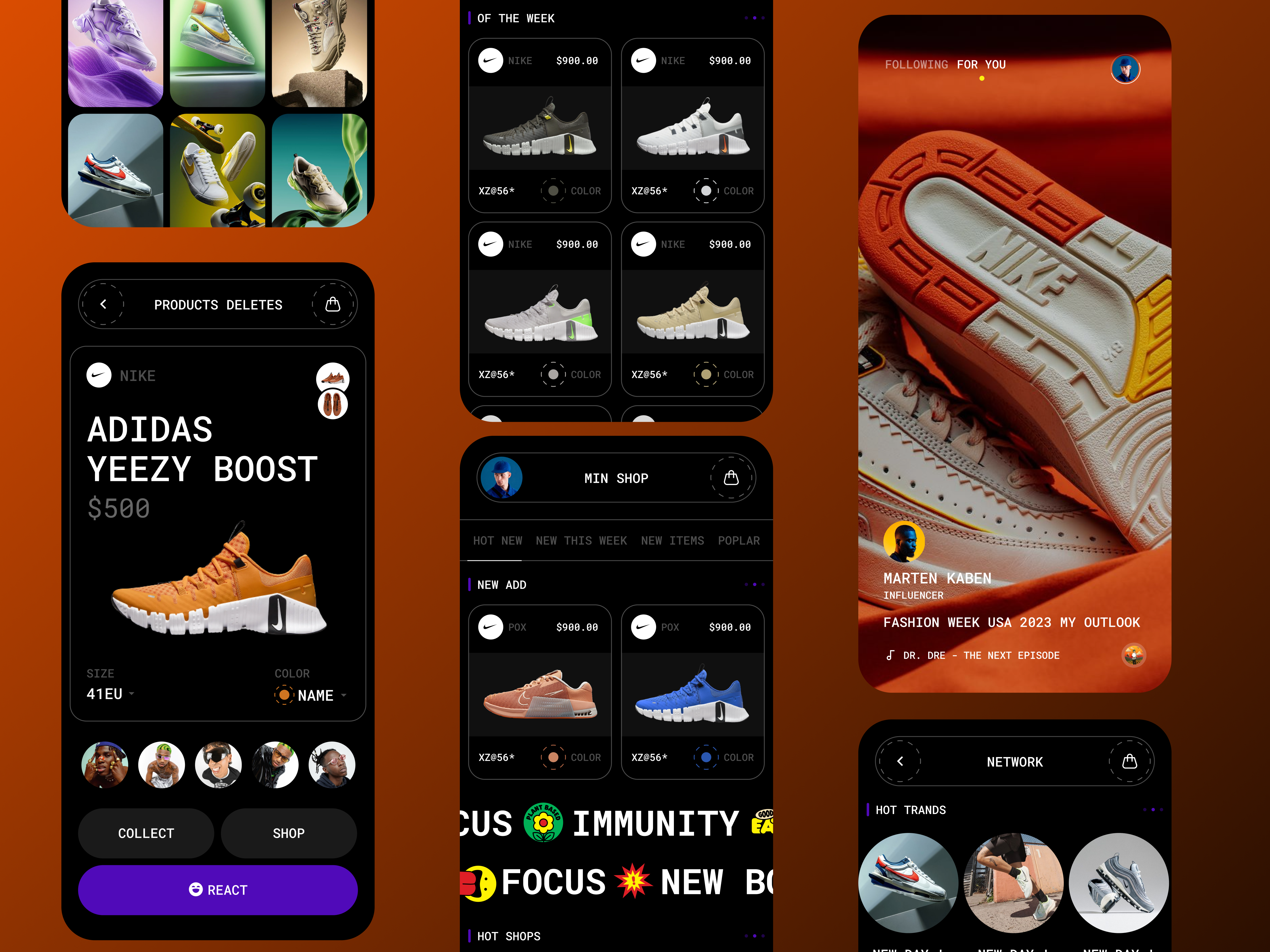 DROP — Sneaker E-Commerce Mobile App appdesign b2b b2becommerce catalogdesign darkui ecommerce fashionapp ios luxury ecommerce mobile ecommerce onlineshoppingui product design product page shopping app ui ux