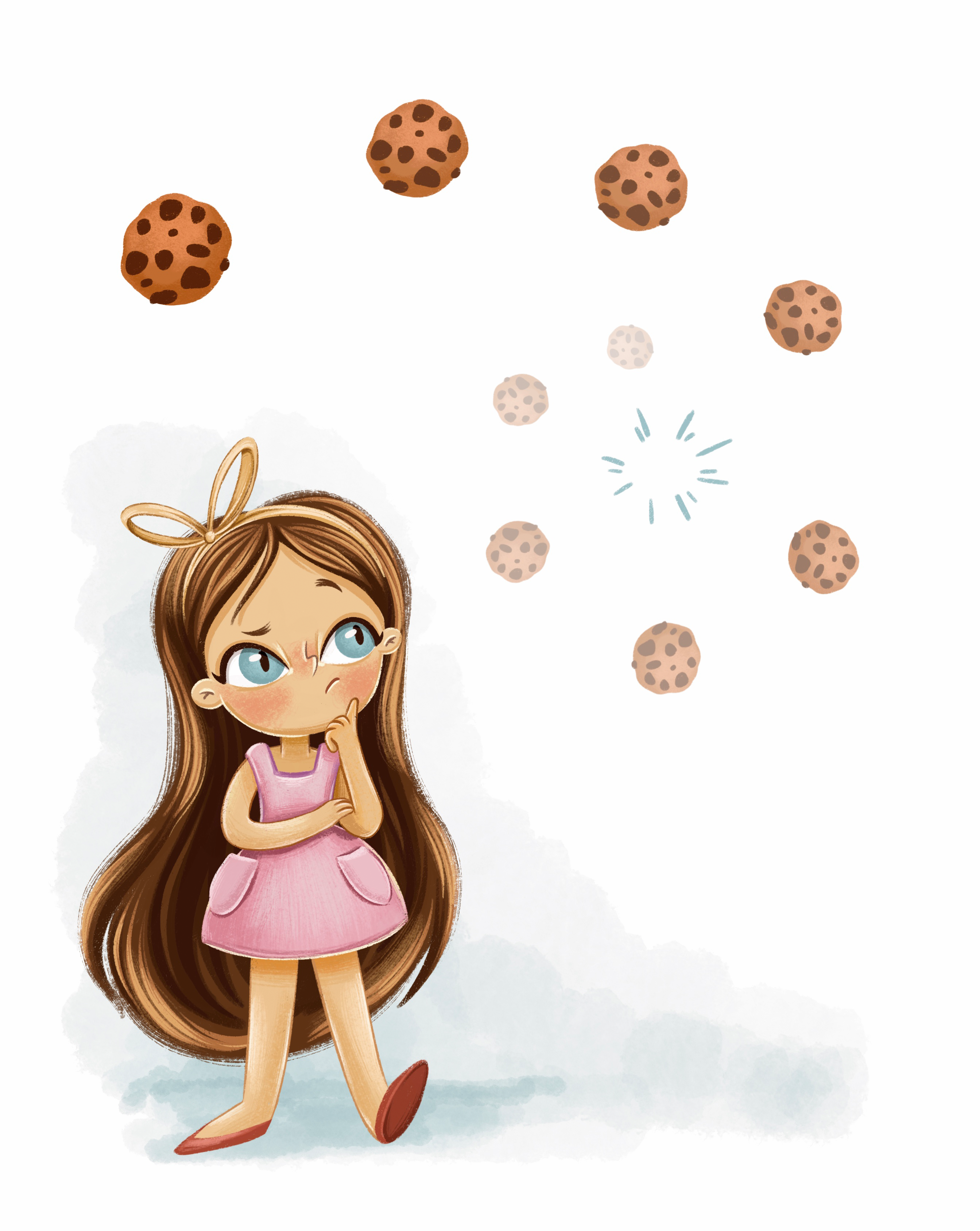 Little Thinker - children's book illutration 2d blue eyes book cartoon children childrens book illustration cover art cute dark hair digital digital art face illustration kidlitart kids publishing spot illustration