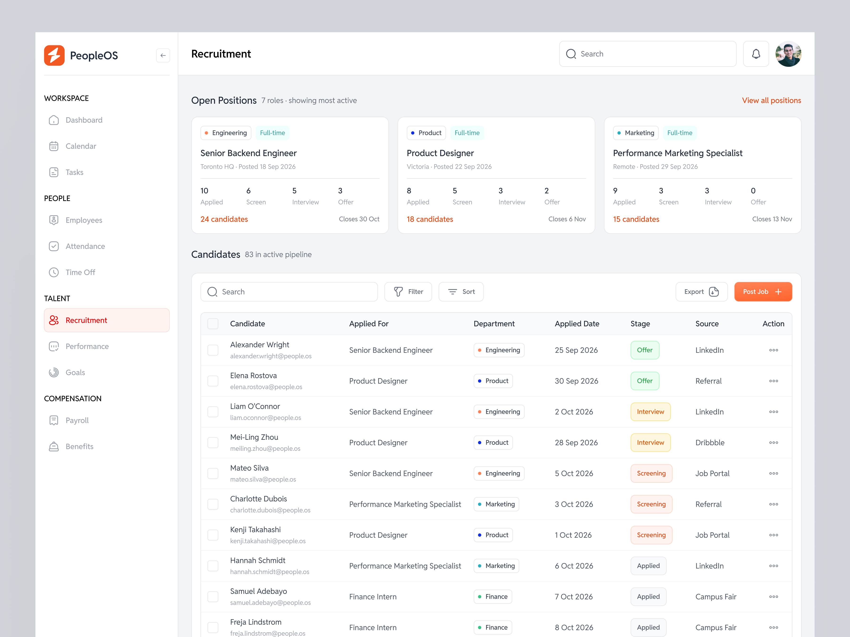 Recruitment Dashboard admin ai dashboard product product design recruiter recruitment ui ux