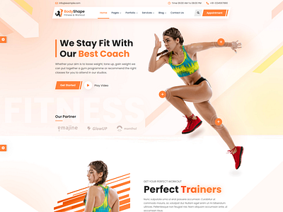 BodyShape - Fitness, Workout & Gym HTML Template creative creative design design figma frontend landing page product design template ui uiux web design website
