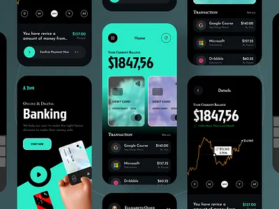 Finance Wallet App app app design app ui banking banking app dark theme dark ui finance finance app finance wallet mobile banking ui ux wallet app