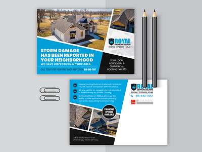 Roofing Service Company Postcard Design brochure cleaning home corporate design creative design design flyer flyer design graphic design house damage logo modern design postcard postcard design roof service roofing roofing postcard roofing service solar plant solar postcard solar service