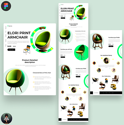 Furniture & Chair Landing Page UI frontenddeveloper graphic design ui ux web design