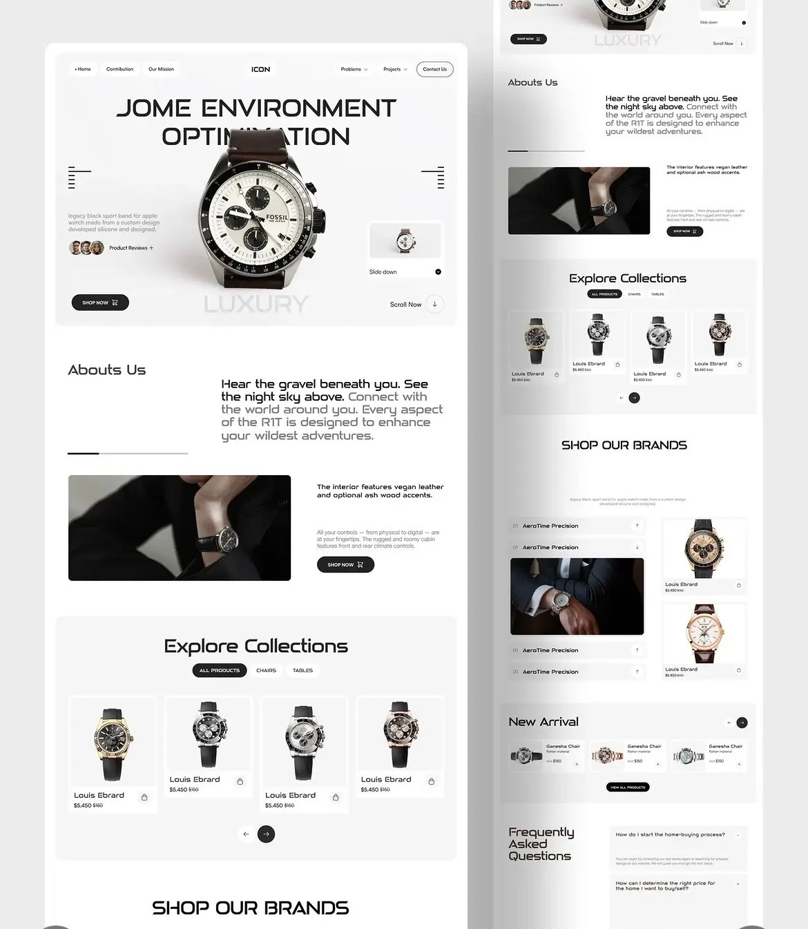 Example of Fossil Watch Store — Premium Website Design