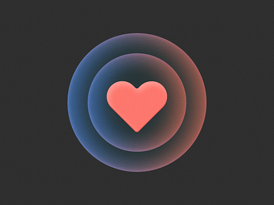 Love! 3d app brand brand identity branding figma glow gradient heart icon illustration ios logo love mobile noise saas symbol texture valentine