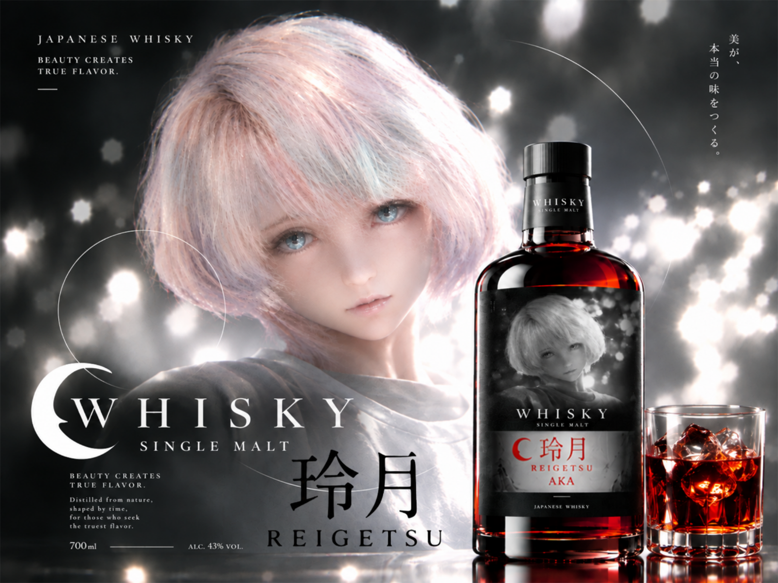 REIGETSU — Character-led Brand Identity 3d design art direction beverage branding brand identity brand system branding character design character led branding color variations concept design gift box design label design logo design mixed media packaging packaging design product design typography visual identity whisky branding