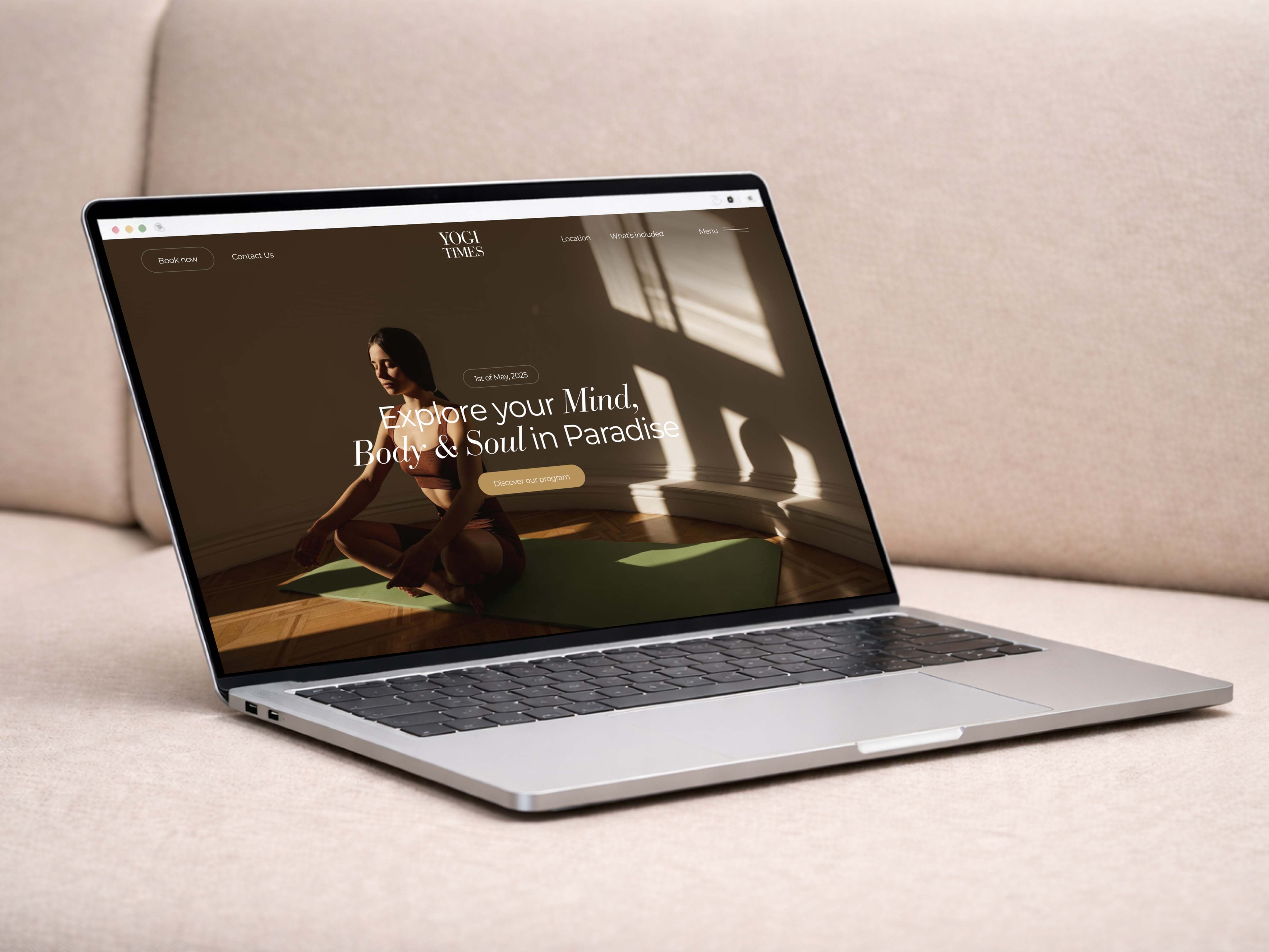 Yogi Times | Yoga Retreat & Wellness Landing Page clean web design editorial web design health and wellness landing page design lifestyle website mindfulness platform minimal website retreat booking ui ux design web design wellness website yoga website