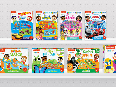 Fisher-Price Games Packaging fisher-price games illustration mattel packaging packaging design preschool games