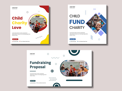 Child charity social media and web banner template future