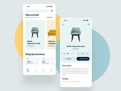 Furniture App Design branding design goldenratio inspiration minimal mobile app typogaphy ux