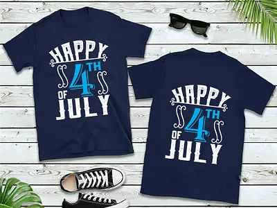 4th July T-shirt Design black typography t shirt design branding design graphic design illustrator t shirt design typography t shirt design