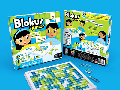 Blokus Junior blokus blokus junior game game packaging illustration logo design packaging puzzle toy