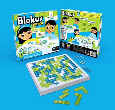 Blokus Junior blokus blokus junior game game packaging illustration logo design packaging puzzle toy