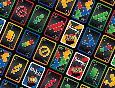 Blokus Shuffle UNO Card Design blokus blokus shuffle card design cards game game package packaging packaging design puzzle reverse skip uno