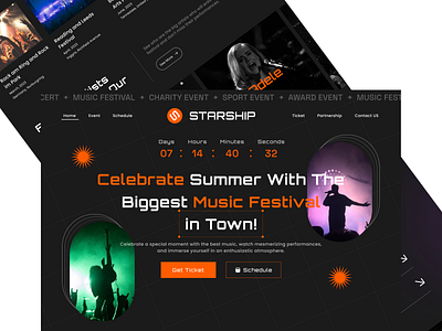 Event Music Landing Page branding ui