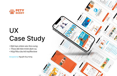 PETY BUDDY - Pet care service & shopping app (Case Study) app case study payment pet care schefule service shopping ui ux