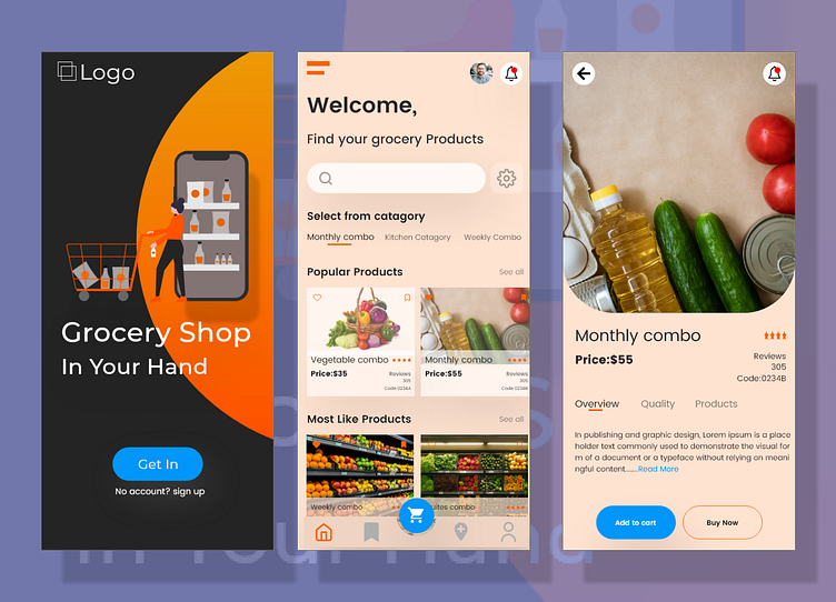 Online Grocery shop app design by Sudipto Mitra on Dribbble