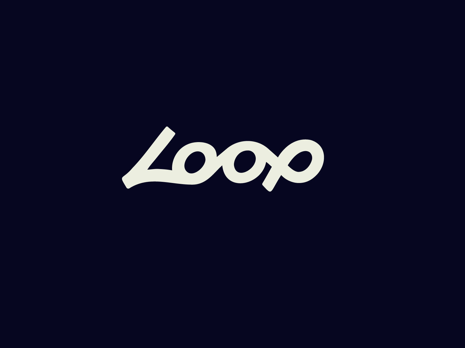Loop: wordmark authentic branding calligraphy custom flow fun handlettering identity lettering logo logotype loop original playful script type wordmark