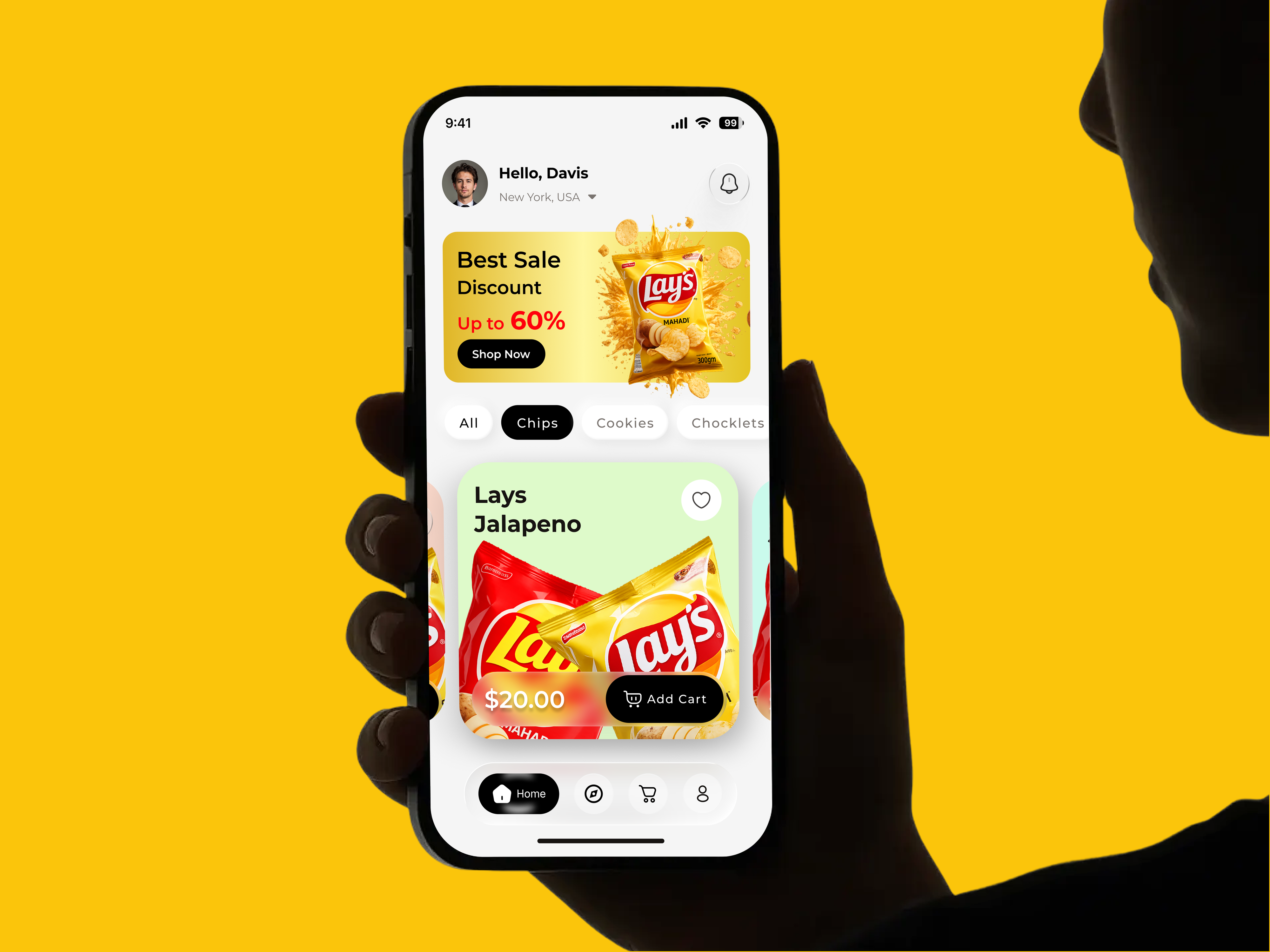 Chips & Snacks Mobile App UI Design app exploration chips app chips shopping dribbble design e commerce app figma design food app ui food delivery app food e commerce mobile app design modern ui product discovery shopping app snack packaging snack shopping snack store snacks app ui design ui ux ux design