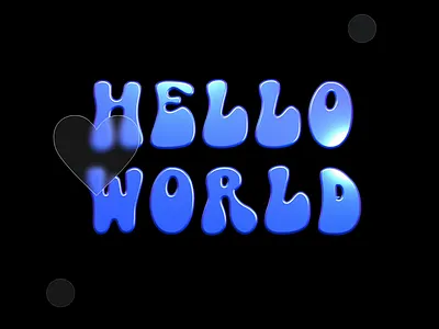Hello World in 3D 3d blur frost glass glassmorphism heart motion graphics spline