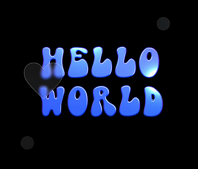 Hello World in 3D 3d blur frost glass glassmorphism heart motion graphics spline