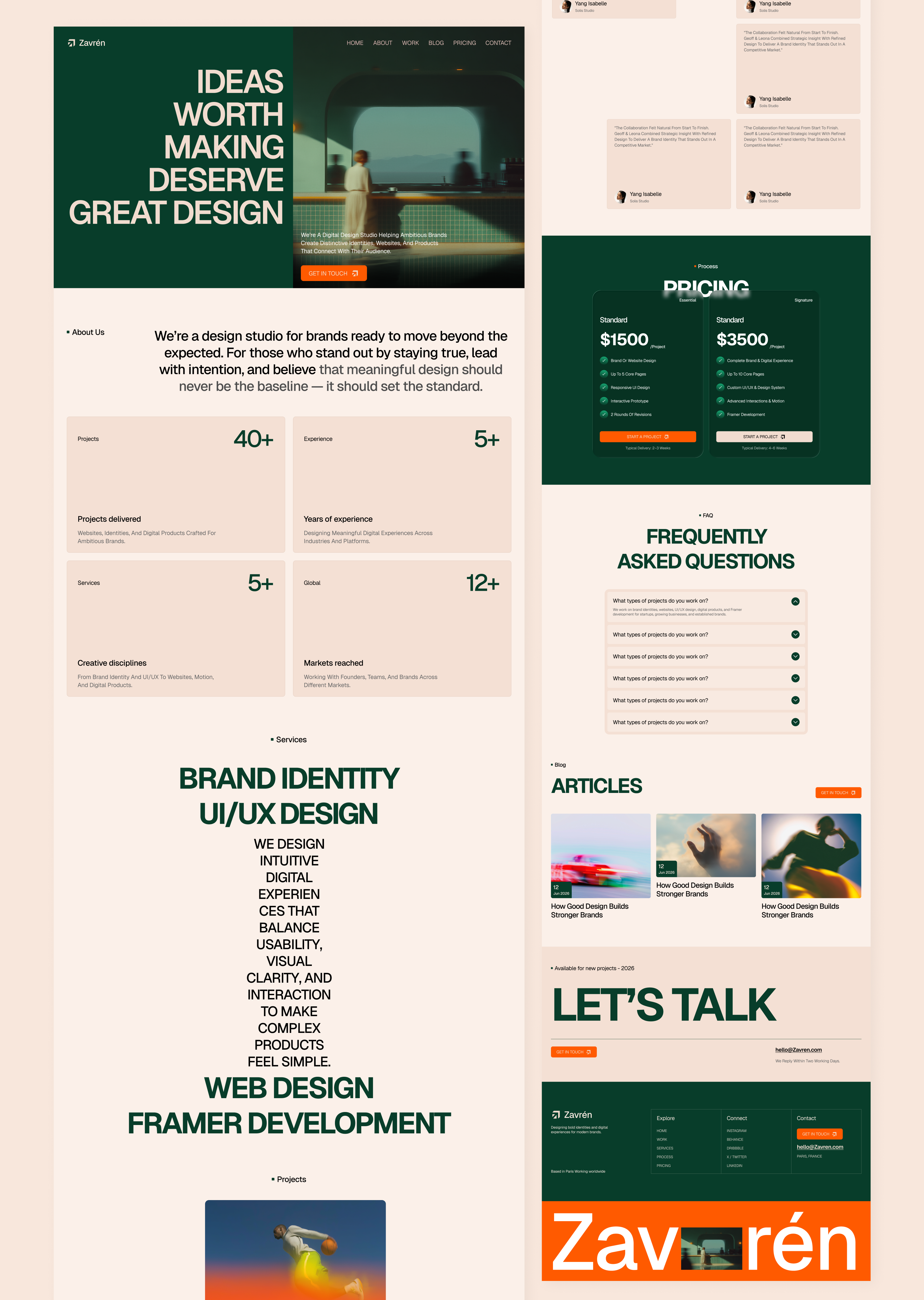 Zavrén — Bold Digital Design Studio Website by Fivro Studio - UI/UX ...