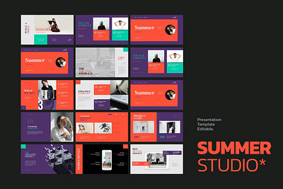 Summer Studio Presentation Template branding design graphic design illustration logo typography ui ux vector
